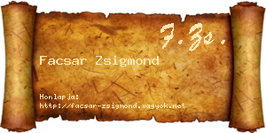 Facsar Zsigmond névjegykártya